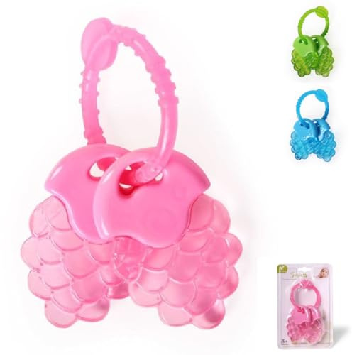 Anillo de mordida de canguro uva T2215, sin BPA, mordida de anillo de mordida refrescante ayuda con los dientes a partir de los 3 meses, colores:rosa