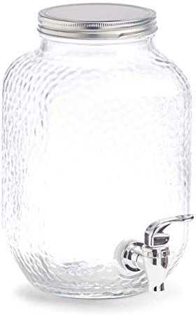 ZELLER PRESENT SCHÖNER LEBEN. PRAKTISCH WOHNEN. Getränkespender, 3, 7 Ltr, Glas/Metall, ca. 20, 4 x 15, 2 x 25, 4 cm
