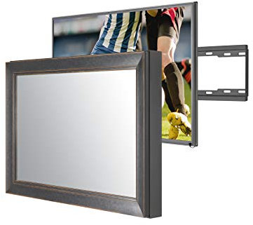 Black Orange Color 32 New York TV Mirror Frame, 32-inch 1080p Full HD Smart TV, Wall Bracket and Infra Red Extender