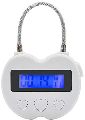 Zeitschaltuhr Schloss USB Sicherheitsschloss Digital Zeitschalter Automatische Entriegelung Reiseschloss für Zuhause Hotel Büro draußen, weiß