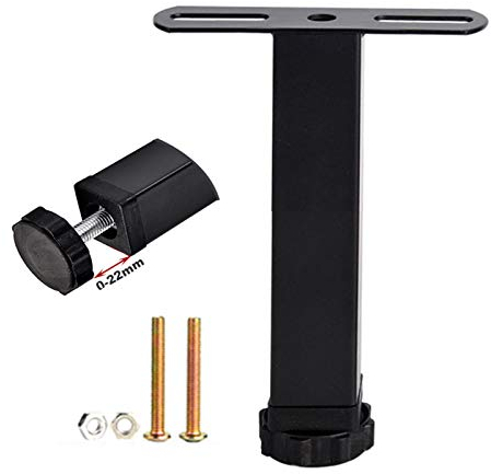 MZSH Bett Ersatz Beine Verstellbare Lattenroste Stützfuß aus Stahl T Möbelfüße 150mm-350mm optional (schwarz)