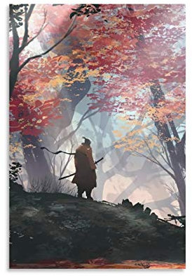 YZLI Sekiro Shadows Die Twice Poster, dekoratives Gemälde, Leinwand, Wandkunst, Wohnzimmer, Poster, Schlafzimmer, Gemälde, 30 x 45 cm