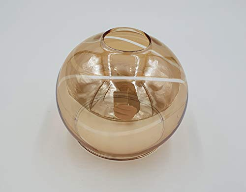 Lampenglas weiß/klar spiralform/gepunktet Design E14 Ersatzschirm Schirm Glas Lampenschirm Ersatzglas f. Pendelleuchte Tischlampe u.a. für Led Leuchte (amberfarbig Spiralform)