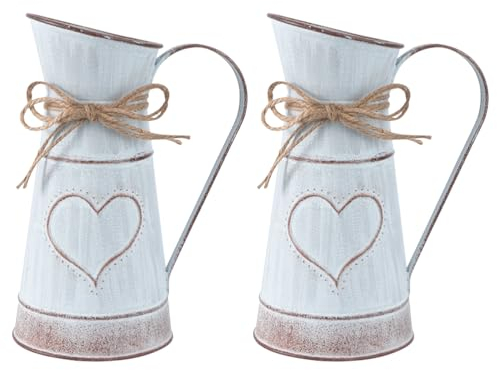 Cabilock 2pcs Jarrones Vintage De Metal Para Flores, Cubos Decorativos De JardíN Estilo RúStico, 8x10 cm Jarrón de Metal, Ideal Para DecoracióN De Bodas Y Cocinas