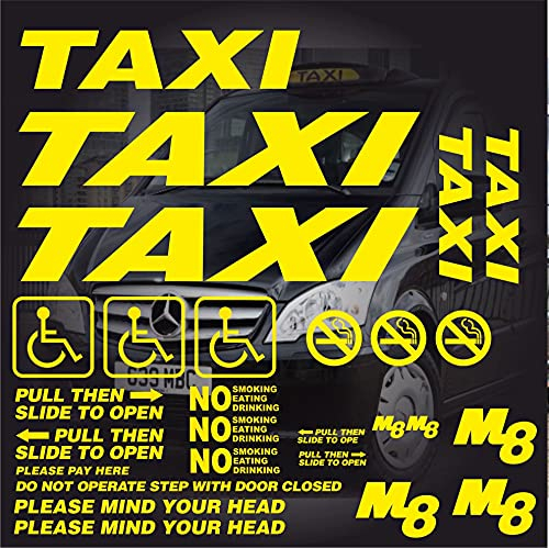 myrockshirt Taxi Fake Taxi Faketaxi Aufkleber Set 60 x 60 cm Sticker