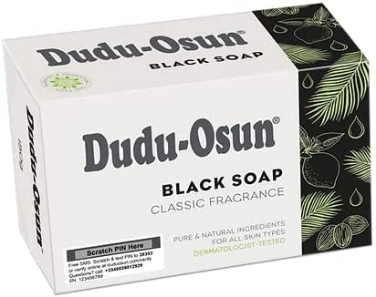 Dudu-Osun -Classic 1x150g | Schwarze Seife mit Sicherheitscode für Echtheit | African Black Soap | Camping-, Dusch-, Rasier-, Gesichtsseife | [150g]