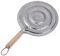 Faderr Gas hob Heat Diffuser, 24cm Heat Diffuser Simmer Ring Plate with Wooden Handle, Induction Adapter Plate for Gas Stove Glass Cooktop Converter(silver)