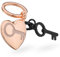 Navaris Schlüsselanhänger Set aus Herz und Schlüssel - Love Puzzle Anhänger Keychain für Schlüsselbund Handtasche Koffer - 8,2x8,2x4cm - roségold anthrazit