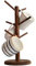 Dorhors Arbre porte-tasses, porte-tasses à café, porte-tasse à café avec 6 crochets, support de tasse à café en bois pour comptoir, accessoires de bar à café et décoration, organisateur de station de