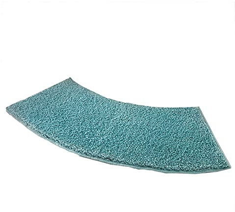 Badematte Runddusche, Mikrofaser Duschmatte Halbrund, Duschmatte Viertelkreis rutschfeste Hochflor Gebogen Duschmatte, Waschbarer Badematte für Eckdusche, 40 X 100 cm,Blau