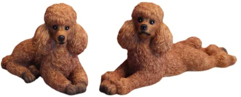 Sanmum Miniatur Feengarten Deko Pudel Figuren kit, Miniaturfiguren Ornament Set für Terrasse Hof Bonsai (Braun)