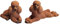 Miniatur Feengarten Deko Pudel Figuren kit, Miniaturfiguren Ornament Set für Terrasse Hof Bonsai (Braun)
