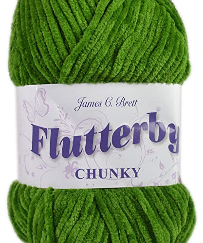 James C Brett Flutterby Chunky 100g Knitting Yarn - B48 Lawn Green