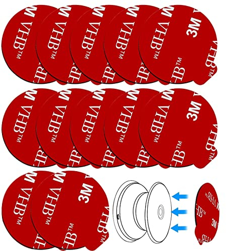 12 Stück 3M Sticky Adhesive Replacement Compatible with Socket Mount Base VHB Sticker Pads for Collapsible Grip & Stand