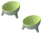 Raised Cat Bowls, Tilted 15° - 2PCS Green Elevated Cat Food & Water Dishes