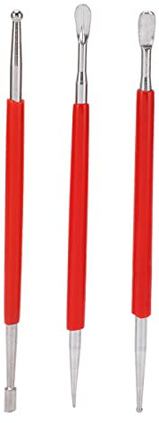 Outil de quilling Outils d'artisanat en papier Stylet de pointage à double extrémité Stylos d'indentation 3pcs Stylet de pointage à double extrémité Petits outils de sculpture de poterie rouge portabl