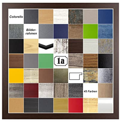 Colorello Deluxe Bilderrahmen Posterrahmen 65x65 cm Panorama und Quadrat Formate Eiche Dunkel Wenge Dekor klares Kunstglas