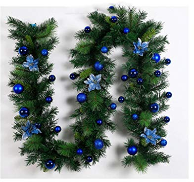 Künstlicher Kranz Weihnachtsgirlande Kiefernnadel Verschlüsselung Weihnachtsdekorationen für Fenster, Balkone, Weihnachtsbäume, Türen 2,7 m/8,8 ft Kranz für Haustür (Farbe: Pink-no led) (Lila) (Pur