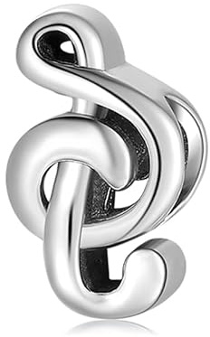 Charm Violinschlüssel Notenschlüssel Musik Musiker Sänger Note 925 Silber - Les Folies für Pandora, Sterling-Silber, Zirkonia