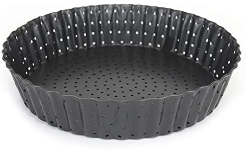 Space Home - Moule à Tarte Perforé/Moule à Quiche avec Fond Amovible - Moule à Gâteau Rond - Revêtement Antiadhésif - Ø 24 cm