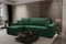 Kaiser Möbel, Ecksofa mit schlaffunktion, mit Bettkasten, Schlafsofa Atos, Designer Sofa, Modern Design Couch, Polsterecke, Freistehend, Polsterung Samt, Grün Links