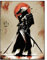 QITEX Tableaux Posters Et Arts DéCoratifs Affiches vintage Samouraï japonais avec épée toile peinture Peinture Poster d’art mural pour chambre à coucher Salon toile Peinture Décor 50x70cm Sans cadre