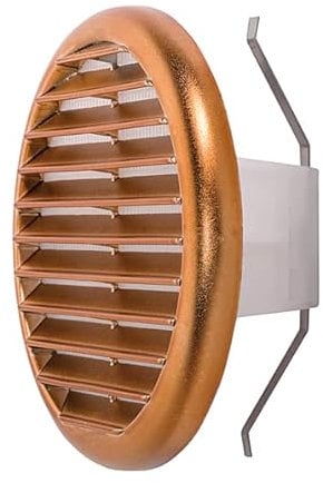 Griglia Aerazione Universale Con Molla Richiudibile dimensioni e colori Assortiti (Foro Ø da 80 a 125 cm, Ramato)