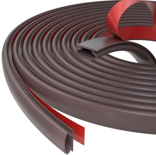 6M Brown D-Shape Rubber Door Weather Seal Strip Draught Excluder