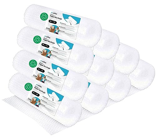 Luftpolsterfolie, recycelte Luftpolsterfolie, Luftpolsterfolie für Umzüge, Verpackungen und Boxen, Luftpolsterfolie für Verpackung, m-office (50 cm x 10 m, 10 Stück)
