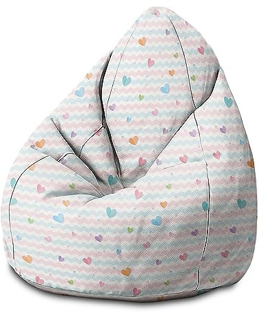 DreamRoots Sitzsack Kinder mit füllung - Bodenkissen Kinder Sitzsack - Kinderzimmer 80 x 80 x 120 cm - Bean Bag Kinder - Bubibag - Kindersitzsack - Sitzkissen Boden