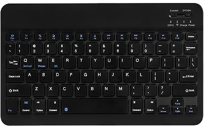 AGM PAD P1 Ultraflache Bluetooth-Tastatur Tragbare Mini-Wireless-Tastatur Wiederaufladbar Tablet Handy Smartphone iOS Android Windows (Schwarz)