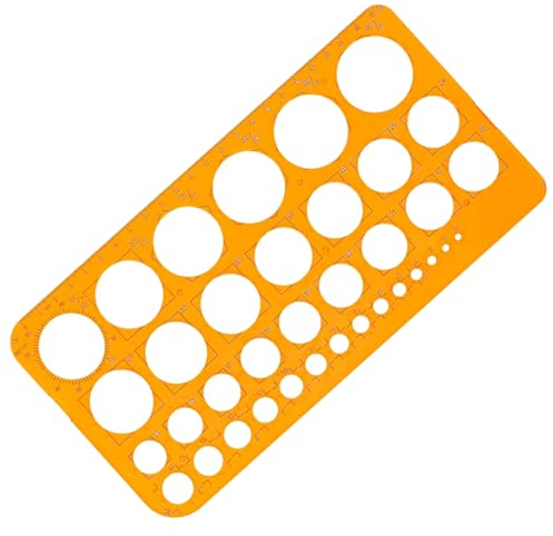 1 Kreisschablone Technisches Zeichnen,Lochschablone Technisches Zeichnen,Radienschablonen Schablone,Schablone mit 36 Kreisen Schablonen zum Malen für Zeichnen Bau,Digitale Messschablonen Lineale