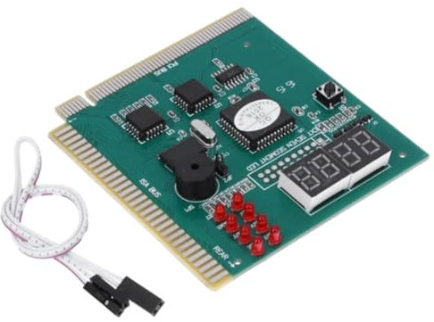 Pcivzxam 4-Stelliger PC-Analysator, Diagnose-Postkarten-Motherboard-Tester für ISA PCI-Bus, Mainboard, Computer-Motherboard-Fehleranzeige, Computerzubehör