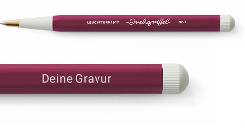 LEUCHTTURM1917 365594 Drehgriffel Nr. 1, Port Red - Kugelschreiber - als Geschenk mit personalisierter Gravur