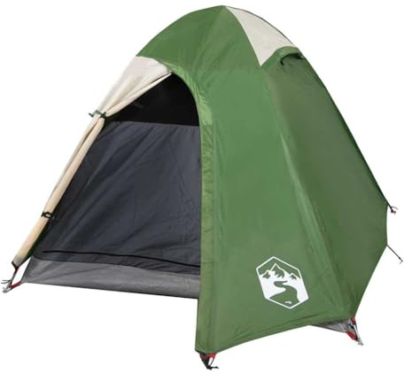 vidaXL Kuppelzelt, Campingzelt für 2 Personen Wasserdicht, Outdoor Zelt mit Abnehmbarem Überzelt Insektenschutz, Trekkingzelt Leicht Tragbar, Grün