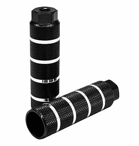 ZPLuz Fahrrad-Fußrasten, 2 Stück, MTB-Fuß-Stunt-Pegs, Fahrrad-Pegs, Aluminiumlegierung, rutschfest, für BMX-Fahrräder, passend für 3 8-Zoll-Achsen, schwarz