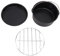 Tissting 3 Pcs Accessori Friggitrice ad Aria, 18cm Antiaderente Barile per Torta Friggitrice ad Aria Teglia per Pizza Acciaio Inossidabile Griglia per Friggitrice ad Aria Strumenti da per Cucina