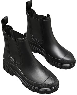 IVACHY Women's Wellies Boots - Fashion Ankle boots for ladies- Chelsea Booties - Waterproof Rain Boots Wellingtons Boota