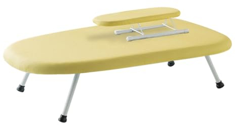 ISCBAFYX ASSE da Stiro da Tavolo Pieghevole con Poggiaferro, 24” LX 15” W, Fodera Rimovibile, ASSE da Stiro Compatta Salvaspazio (Colore : Giallo, Dimensioni : Ferri da Stiro Mobile)