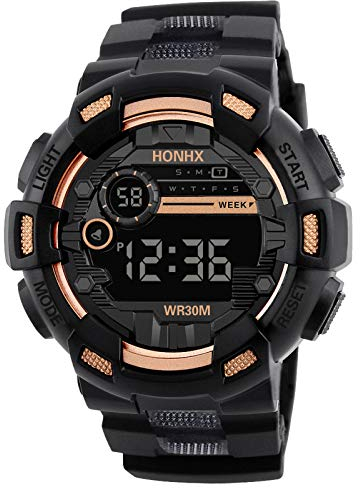 Smartwatch Herren Fitnessuhr Armbanduhr Uhr Smartwatch Herren Damen Buttons Electronic Six Cool mit Vier Sportuhren Herren Armbanduhr Klettverschluss Sportuhr Perlmutt (K, One Size)