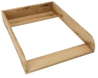 regalik Wickelaufsatz für Malm von IKEA, Wickeltischaufsatz für 48 cm Kommoden, Abnehmbar Wickelkommode aufsatz, Abgerundeten Frontplatten, Oak, 72cm x 54cm