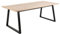 möbelando Baumkantentisch >Malika< in Wildeiche Dekor Weiss pigmentiert, schwarz - 220x75x100cm (B/H/T)