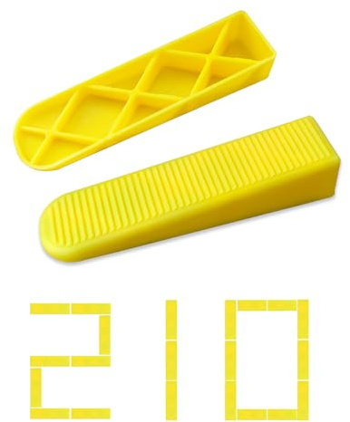 210 Stück Fliesen Nivelliersystem Montagekeile für Wand und Bodenfliesen-Abstandshalter, 1,0mm 1,5mm 2,0mm 2,5mm 3,0mm Können sie die passende kneifzange und ein paar halterung auswählen