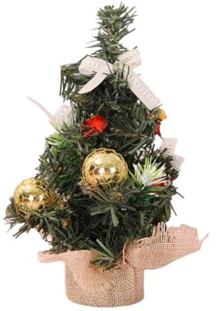 Mini-Baum mit Aufschrift Merry Christmas, 20 cm, für Büro, Schreibtisch, Geschenk, Festival, Schlafzimmer, für 2025 Neujahrsparty, Dekoration