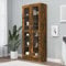 Myheimly Vitrinenschrank mit viel Stauraum, Beistellschrank für Schlafzimmer Wohnzimmer Büro, Büroschrank Schrank, Eichen-Optik Holzwerkstoff Räuchereiche 82,5x30,5x185,5 cm Holzwerkstoff