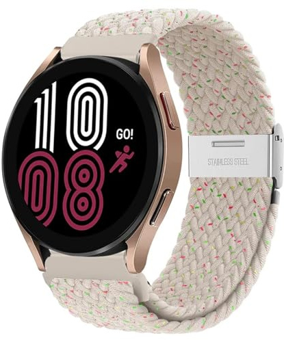 Quirxio 20mm 22mm Armband für Samsung Galaxy Uhr 6 5 4 Band 40/44mm 5Pro Aktive 2 Getriebe S3 geflochtene elastische Armband für Huawei GT2/3 /4Pro/5 Uhrenarmbänder(Starlight dots,22mm)