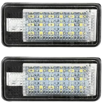 LED Number Plate Light, Number Plate Light 2pcs Car Number License Tail Plate Lights Fit use for Audi A3 A4 S4 RS4 B6 B7 A6 RS6 S6 C6 S5 Q7 A8 S8 Lights