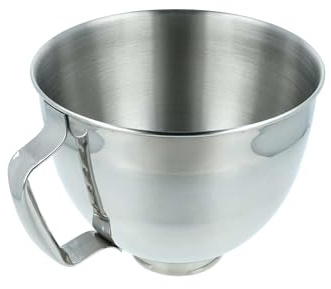 vhbw Mixing Bowl Replacement for KitchenAid 5K5THSBP for Food Processor with Tilting Motor Head - 5 L Stainless Steel Bowl with Handle