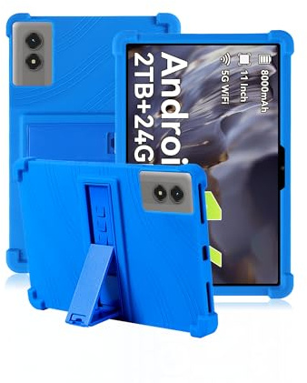 Hülle für TABWEE T50/TABWEE T30/TABWEE T70 11 Zoll Tablet, daunke weiche Silikonabdeckung, mit Klappständer, leicht stoßfest, Anti-Kratzer, Rundum-Schutz,Blau
