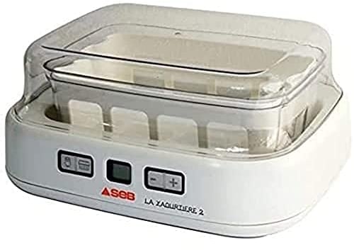 Seb YG500100 Yaourtière Duetto 8 Pots de Yaourt Inclus Fromage Blanc Programmable Écran LCD Minuteur 30W Blanc